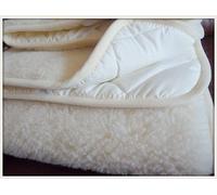 Merino Wool Bedding, natural bedding wool mattress topper fleece sheet natural product Seasons**,Reversible wool underblanket corner straps (170 x 200 cm)