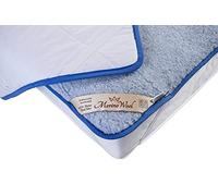 Merino Wool Bedding,NEW BLUE mattress topper fleece sheet natural product, Reversible wool underblanket corner straps/BLUE UNDERBLANKET COT BED/SINGLE/DOUBLE/KING Underblanket (90 x 200 cm)