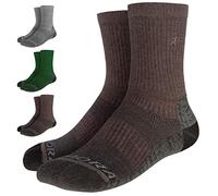 Merino Wool Blend Walking Hiking Socks Unisex (Pair) (Brown) (3-6.5) [S]