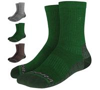 Merino Wool Blend Walking Hiking Socks Unisex (Pair) (Green) (7-10) [M]