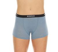 Merino Wool Boyshorts - Womens Underwear for Hiking - Moisture Wicking Underwear - Athletic Anti-Chafe Boyshorts - Slate Blue - Large