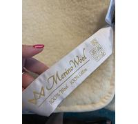 Merino Wool DIAMOND natural bedding wool mattress topper fleece sheet natural product Seasons** Reversible wool underblanket corner straps (80x200cm)