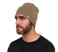 Merino Wool Reversible Beanie - Micro Weight Hat - Slate Tan 499/Olive Drab