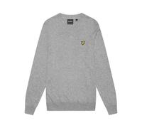 Lyle & Scott Mid Knits Cotton Merino V Neck Jumper T28 Mid Grey Marl, L