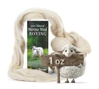 Merino Wool Roving, Combed Top for Needle Felting, 1 oz, Parchment