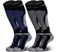 Merino Wool Ski Socks, Cold Weather Knee-High Thermal Socks for Winter, Snow, Snowboarding, Hiking
