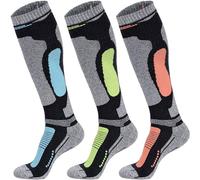 Merino Wool Ski Socks, Cold Weather Knee-High Thermal Socks for Winter, Snow, Snowboarding, Hiking
