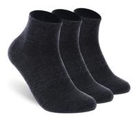 Merino Wool Socks Men and Women, RTZAT 90% Wool Low Cut Cushioned Athletic Running Socks, Moisture Wicking,3 Pairs,Gray,Large