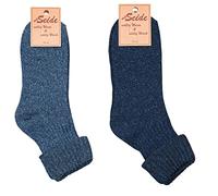 Merino wool Socks Soft Silk -2 pairs for Men & Women, Walking Socks Blend of Silk & Lambs wool - Designed in Germany- Breathable, Anti Bacterial & Odor- Charcoal, Grey (2-5, Navy/ Petrol Blue)