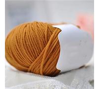 Merino Wool Yarn 50g Ball 100 Percent Soft Medium Roving Hand Knitted Crochet Scarf Clothes DIY(223 Milk Coffee)