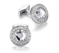 MERIT OCEAN Cufflinks for Men Crystal, Cuff Links Mens for Black Suit White Shirt, Jewelry or Accessories Cufflinks for Business Wedding Anniversary