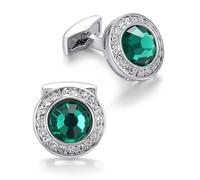MERIT OCEAN Cufflinks for Men Crystal, Cuff Links Mens for Black Suit White Shirt, Jewelry or Accessories Cufflinks for Business Wedding Anniversary