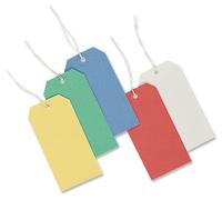 Merit Strung Tags Bulk Boxes Red [Pack of 1000]