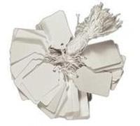 Merit Strung Tickets Durable 46x30mm White - Ref TK7106 (Pack 1000)