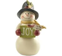 MeritMode 4.33'' Snowman with Joy Gift Box, Snowman Christmas Decorations-Indoor Festive Party Decorations-Suitable for Home Table
