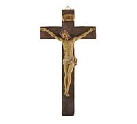 MeritMode 9.1" Jesus Crucifix Wall Cross - Handcrafted Resin Wall Hanging Cross, Ideal Christian Wall Art Decor for Home