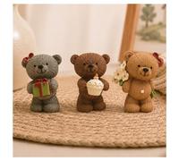 MeritMode Cute Teddy Bear Figurines Set of 3, Resin Bear Statues
