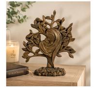 MeritMode Madonna And Child Statue, Tree Of Mother, Catholic Decor | Bronze-Effect Resin, 17 x 5.1 x 20.6 cm, Tree Branch Detail, Prayer Corner, Shelf, Side Table