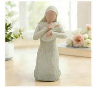 MeritMode Modern Faceless Madonna and Child Statue, 6” Resin Virgin Mary Holding Baby Jesus Figurine, Minimalist Religious Home Decor, Catholic Christian Baptism