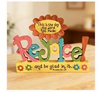 MeritMode Rejoice Christian Home Decor, Bible Verse Sign, Faith Gift
