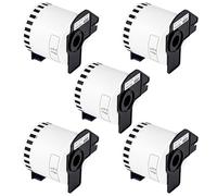 Meritom 5Roll DK-22205 Label Compatible for Brother DK22205 62mm x 30.48m Continuous Length Paper for Brother QL Label Printers QL-500 QL-700 QL-710W QL-800 QL-810W QL-820NWB QL-1050 QL-1060N QL-1100