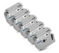 Meritom 5X Compatible for Brother P Touch M Tape 12mm 0.47 M-K231 MK231 M-K231s Black on White for Label Printer Tape with Brother P-Touch PT-M95 PT-80 PT-65 PT-90 PT-55 PT-70 PT-75 PT-85