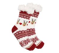 Meriviva Christmas Fluffy Socks for Women, Christmas Slipper Socks, Non Slip, Soft Fluffy Warm Socks for Home Gifts (A, One Size, UK Footwear Size System, Adult, Women, Alpha, Medium, One Size)