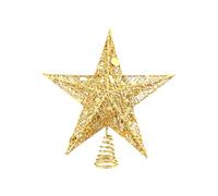 Meriviva Gold Star Tree Topper, Christmas Tree Topper Star, Gold 3D Hollow Glitter Christmas Stars for Xmas Decorations Indoors (B)