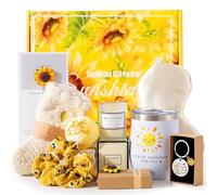 Meriviva Sunflower Birthday Gifts for Women, Get Well Soon Gifts for Women, Self Care Relaxation Bath Set, Sunflower Pamper Gift Basket for Mum Wife Sister Best Friend