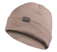 MERIWOOL Beanie for Men and Women - Merino Wool Blend Ribbed Knit Winter Hat, Beige, One size