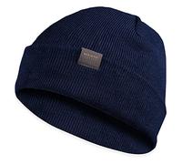 MERIWOOL Beanie for Men and Women - Merino Wool Blend Ribbed Knit Winter Hat, Navy, One size