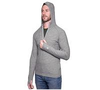 MERIWOOL Men Base Layer Hoodie Lightweight Merino Wool Long Sleeve Thermal Charcoal