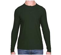MERIWOOL Men's Base Layer Long Sleeve Henley - Lightweight Merino Wool Thermal, Army Green, XL