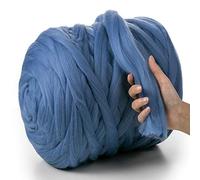 Meriwoolart® 100% Merino Wool - 4-5 cm Thick, DIY Blanket Yarn - Light Blue, 100 g