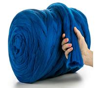 MeriWoolArt® 100% Merino Wool Yarn XXL - Super Chunky 4-5 cm Thick Wool for Roving, Needle & Wet Felting, Knitting & Arm Knitting, Ideal for Blankets & DIY Crafts (Turquoise Melange, 100 g)