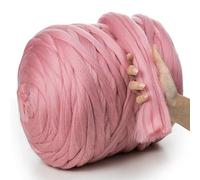 MeriWoolArt® 100% Merino Wool Yarn XXL - Super Chunky 4-5 cm Thick Wool for Roving, Needle & Wet Felting, Knitting & Arm Knitting, Ideal for Blankets & DIY Crafts (Candy Pink, 100 g)