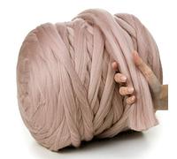 MeriWoolArt® 100% Merino Wool Yarn XXL - Super Chunky 4-5 cm Thick Wool for Roving, Needle & Wet Felting, Knitting & Arm Knitting, Ideal for Blankets & DIY Crafts (Cappuccino, 50 g)