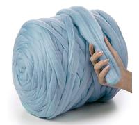 MeriWoolArt® 100% Merino Wool Yarn XXL - Super Chunky 4-5 cm Thick Wool for Roving, Needle & Wet Felting, Knitting & Arm Knitting, Ideal for Blankets & DIY Crafts (Baby Blue, 100 g)