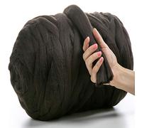 MeriWoolArt® 100% Merino Wool Yarn XXL - Super Chunky 4-5 cm Thick Wool for Roving, Needle & Wet Felting, Knitting & Arm Knitting, Ideal for Blankets & DIY Crafts (Brown, 100 g)