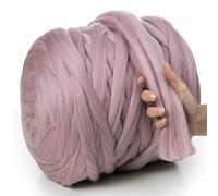 MeriWoolArt® 100% Merino Wool Yarn XXL - Super Chunky 4-5 cm Thick Wool for Roving, Needle & Wet Felting, Knitting & Arm Knitting, Ideal for Blankets & DIY Crafts (Powder Pink, 250 g)
