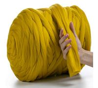 MeriWoolArt® 100% Merino Wool Yarn XXL - Super Chunky 4-5 cm Thick Wool for Roving, Needle & Wet Felting, Knitting & Arm Knitting, Ideal for Blankets & DIY Crafts (Tobacco, 100 g)