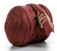 MeriWoolArt® 100% Merino Wool Yarn XXL - Super Chunky 4-5 cm Thick Wool for Roving, Needle & Wet Felting, Knitting & Arm Knitting, Ideal for Blankets & DIY Crafts (Terra, 500 g)