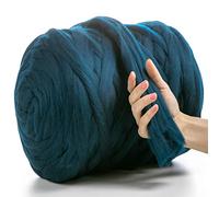 MeriWoolArt 100% XXL Merino Wool Yarn 4-5 cm Thick, DIY Chunky Wool Blanket, Baby Wool, Arm Knitting Yarn Sea, 100 g