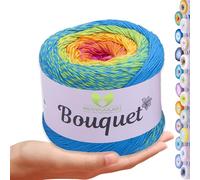 MeriWoolArt Bouquet Cotton Yarn - 100% Cotton Yarn - Crochet Yarn & Knitting Yarn Multicoloured - 250 g, 500 m - Ideal for Cloths, Baby Blankets, Amigurumi, Summer Clothing & Home Accessories 719