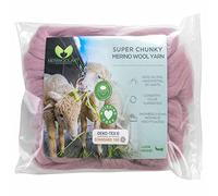 MeriWoolArt® Felting Wool Powder Pink 25 g - 100% XXL Merino Wool Yarn 4-5 cm Thick Wool Yarn for Dry Felting and Wet Felting