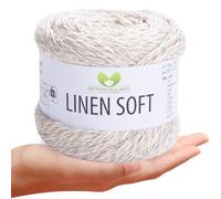 MeriWoolArt ® Linen Soft Yarn - Premium Natural Linen Cotton Blend, Environmentally Friendly Knitting & Crochet Yarn, 100 g Strand, Breathable & Soft, Multicoloured Options