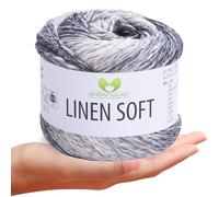 MeriWoolArt® Linen Soft Yarn - Premium Natural Yarn for Knitting & Crocheting, 100 g Linen Yarn Cotton Viscose Blend, Breathable, Soft & Environmentally Friendly, Ideal for Clothing, Clothes, DIY 7406