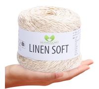 MeriWoolArt® Linen Soft Yarn - Premium Natural Yarn for Knitting & Crocheting, 100g Linen Yarn Cotton Viscose Blend, Breathable, Soft & Eco-Friendly, Ideal for Clothing, Scarves, DIY 7302