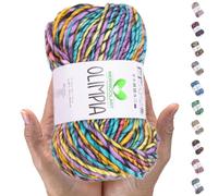 MeriWoolArt Merino Wool for Knitting - 100 m Multicoloured Thick Soft Merino Wool for Knitting for Sweater Jackets - XXL Hand Knitting Wool - Voluminous DIY Wool for Scarves Blankets Scarves Gifts