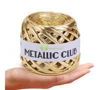 MeriWoolArt® Premium Metallic T-Shirt Yarn, 100% Quality Polyester, Leather Look Yarn for Knitting, 6-8 mm x 55 m Textile Yarn for Pocket Yarn, Purse Yarn, Shiny Yarn, Accessories Yarn